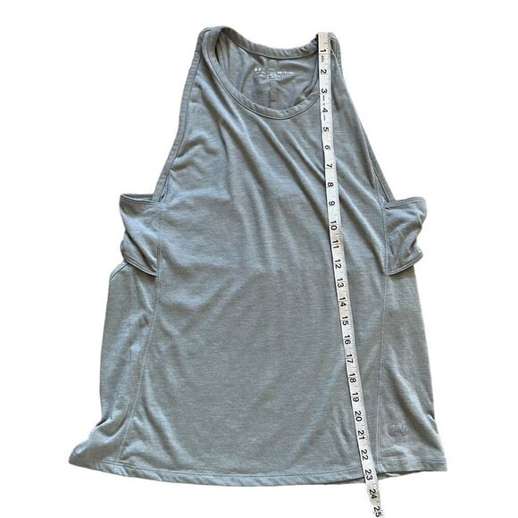 UNDER ARMOUR Grey Back Graphic Print Cutout High Neck Loose Fit Athletic Top S - Picture 6 of 8